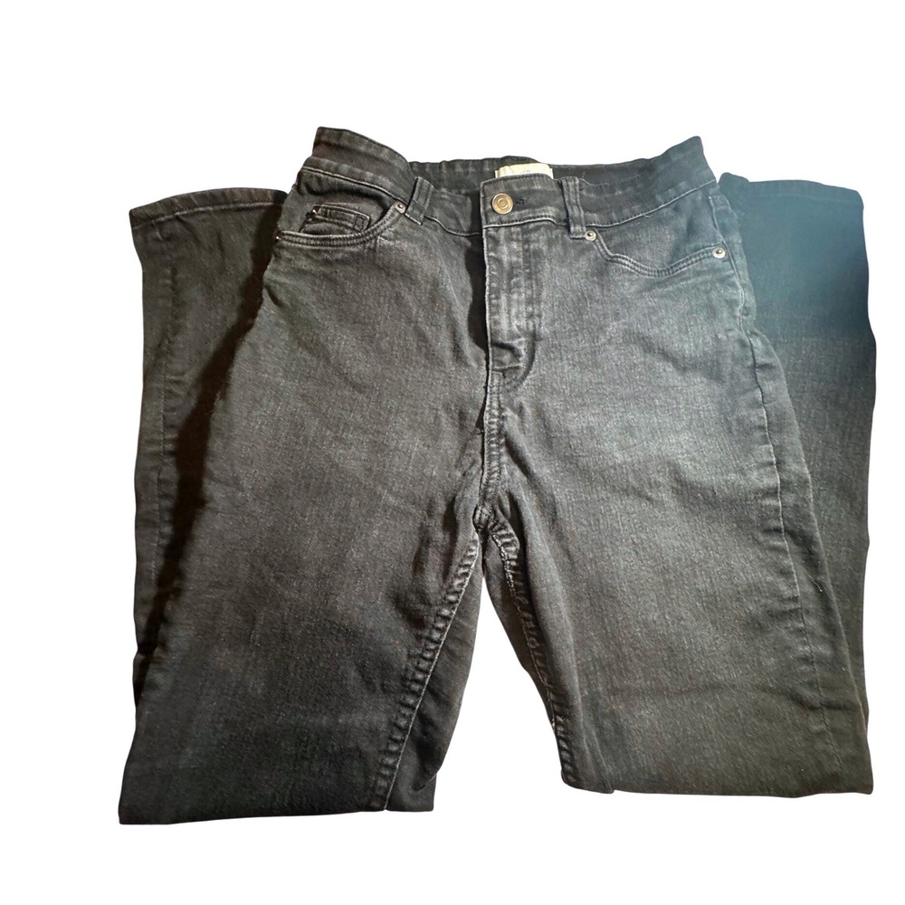 HM Womens Skinny Jeans Dark Gray Washed Black High Rise Denim Pants Size 8 US